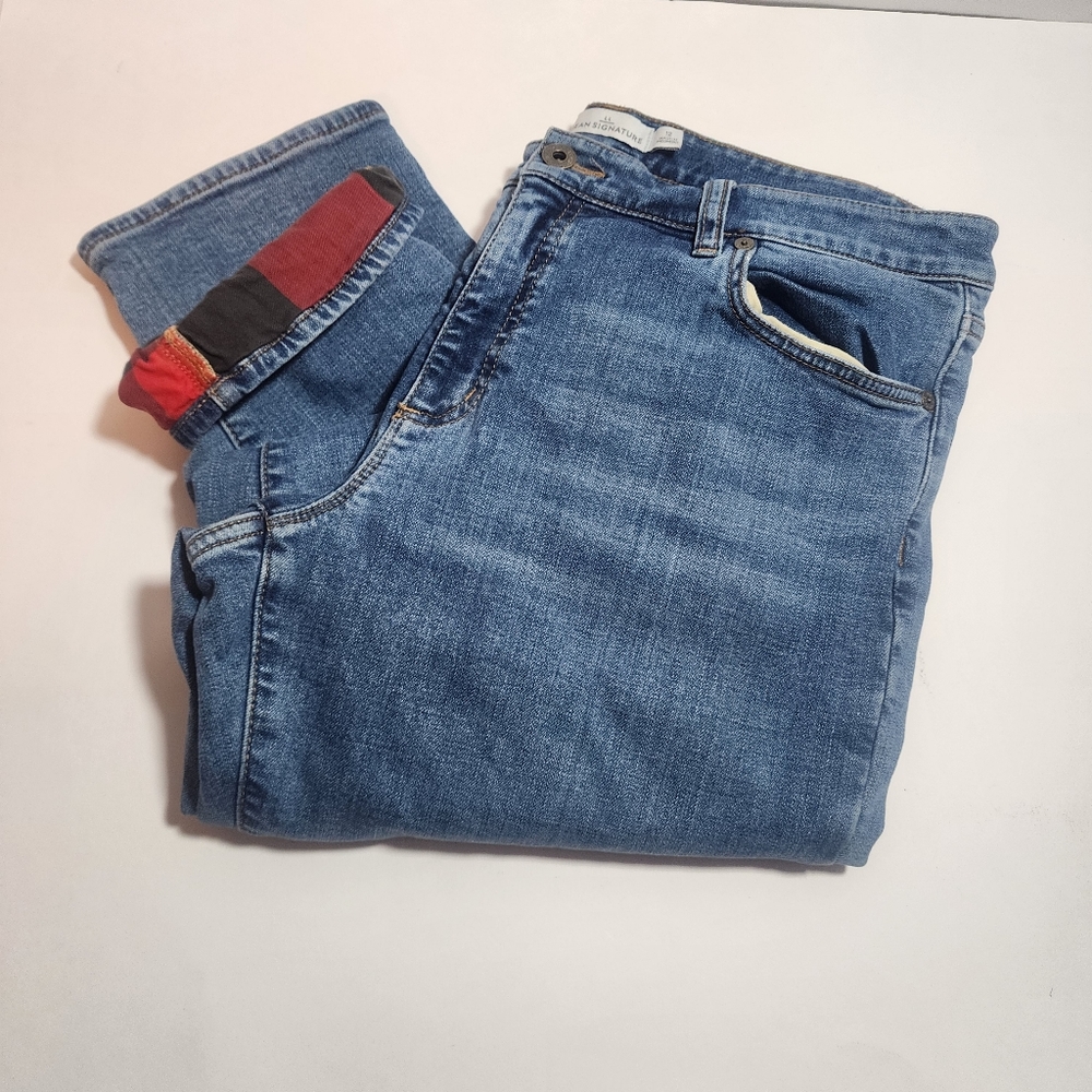 LL BEAN WOMEN'S JEANS SIGNATURE LINED sz 12 #505141